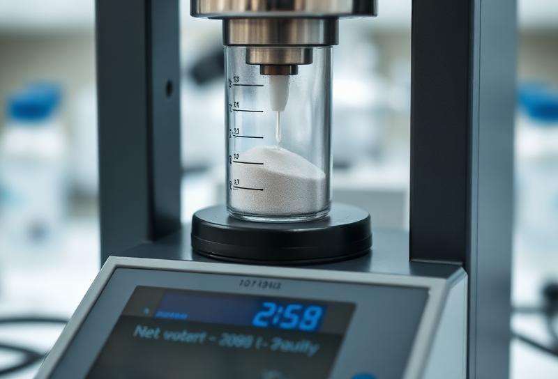 Peptide net content and quantity testing using calibrated analytical balance